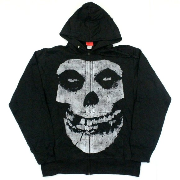 Misfits Skull Zip Up Sweater Vintage Misfits Skull Hoodie Misfits